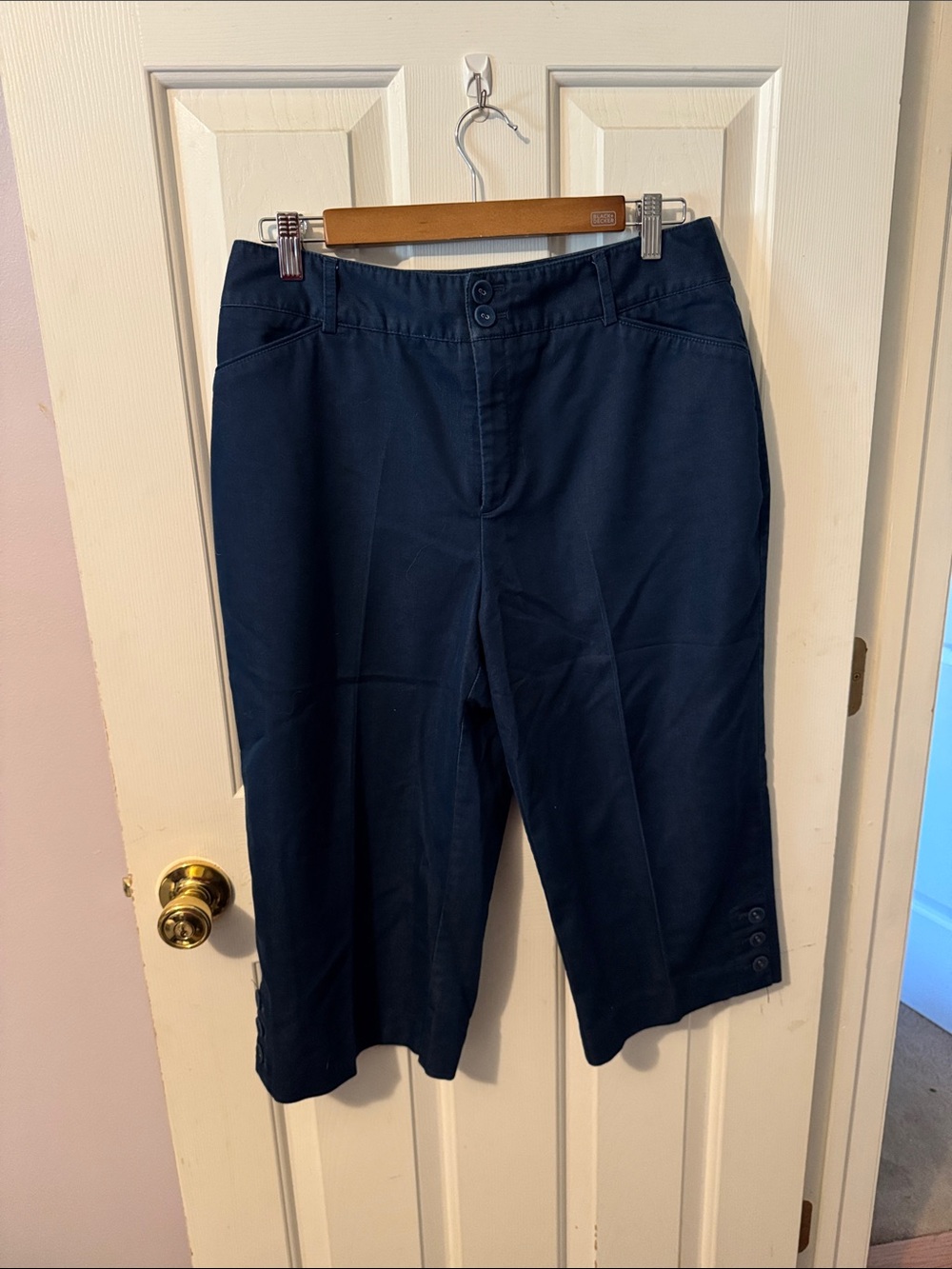 croft & barrow Navy Cropped Ankle Pants
